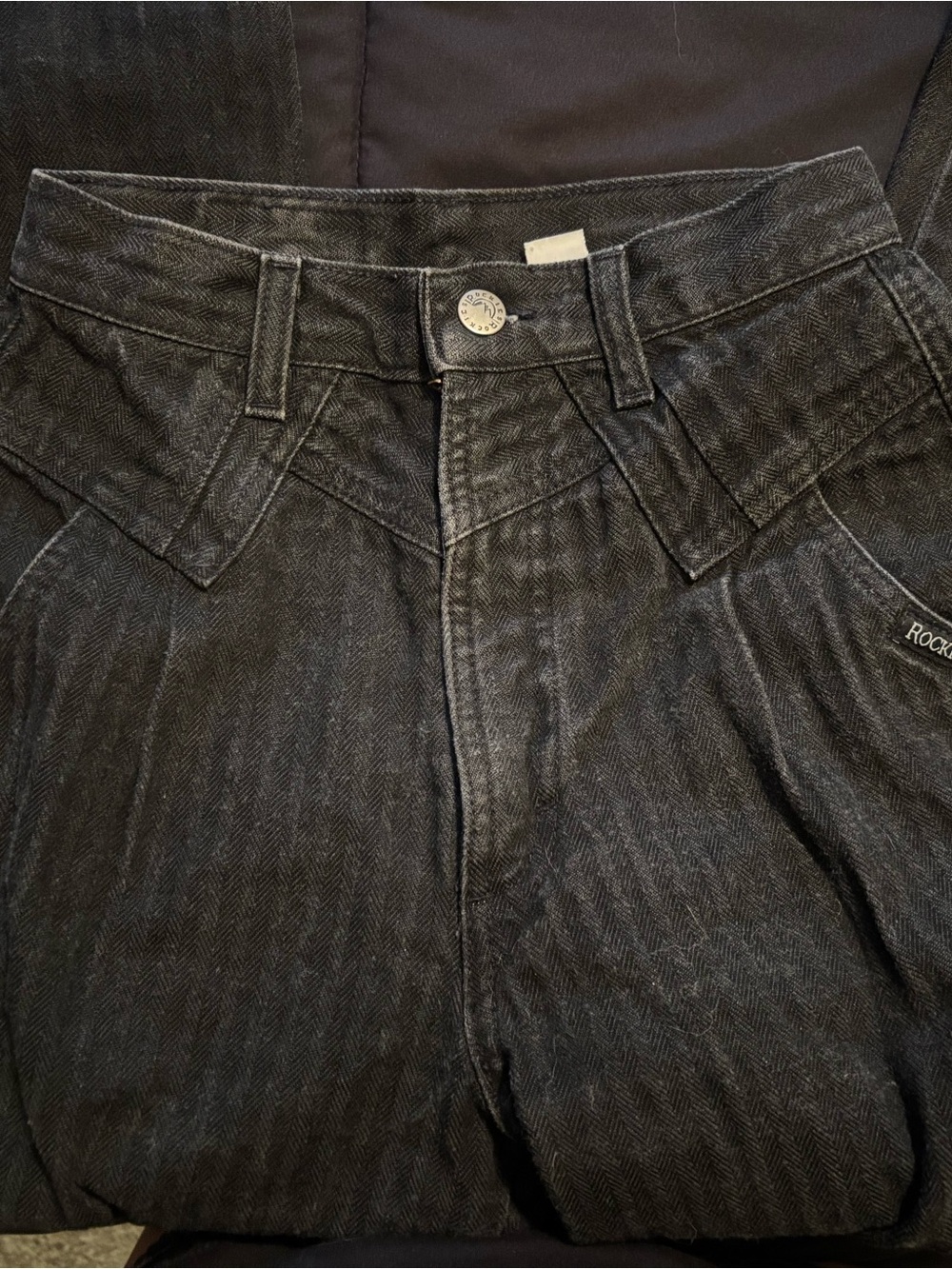 Rockies Women's Straight Leg Jeans in Black Herringbone